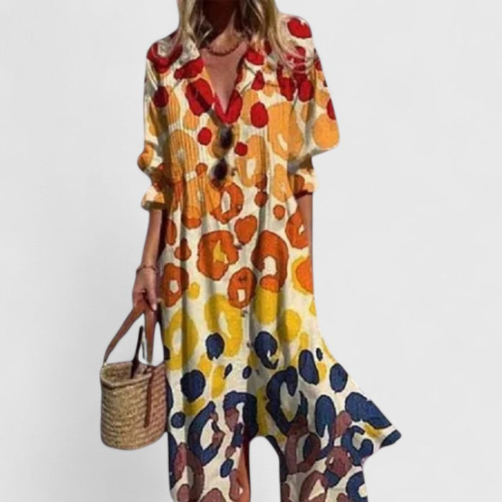 Lila | Bohemian Button Front Maxi Dress