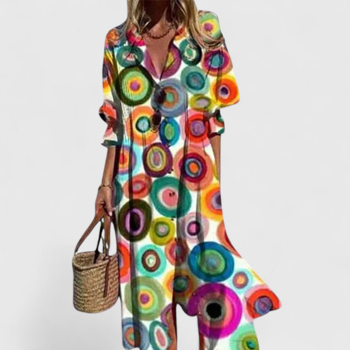 Lila | Bohemian Button Front Maxi Dress