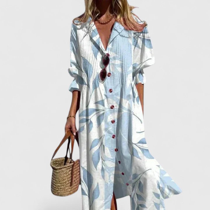 Lila | Bohemian Button Front Maxi Dress