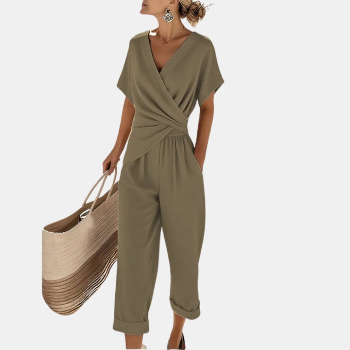 Liliana | Wrap Front Jumpsuit with Cropped Pants