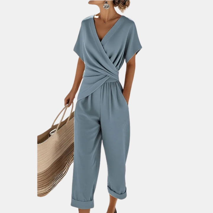 Liliana | Wrap Front Jumpsuit with Cropped Pants