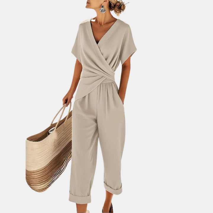 Liliana | Wrap Front Jumpsuit with Cropped Pants