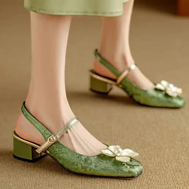 Lillian | Elegant Mary Jane Pumps with Floral Detail