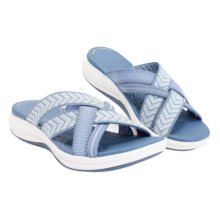 Lillian | Slide Sandals with Crisscross Straps
