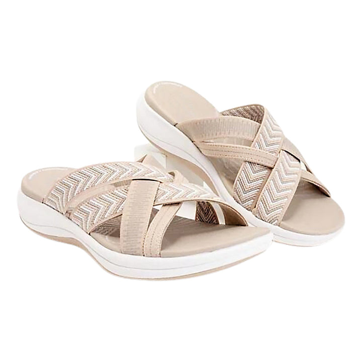 Lillian | Slide Sandals with Crisscross Straps