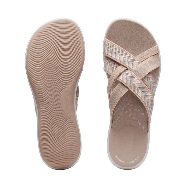 Lillian | Slide Sandals with Crisscross Straps