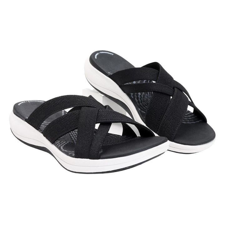 Lillian | Slide Sandals with Crisscross Straps