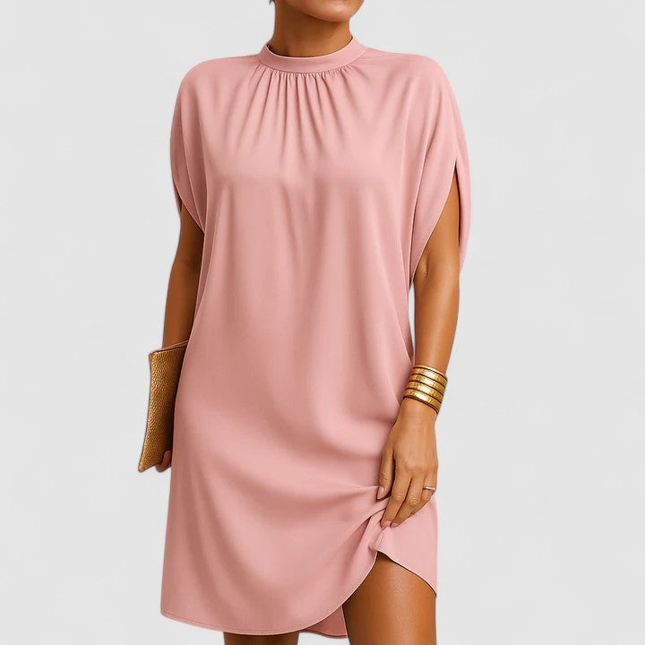 Lioren | Draped High-Neck Mini Dress