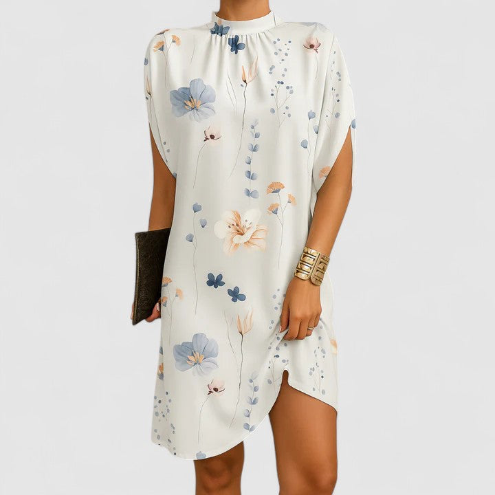 Lioren | Draped High-Neck Mini Dress