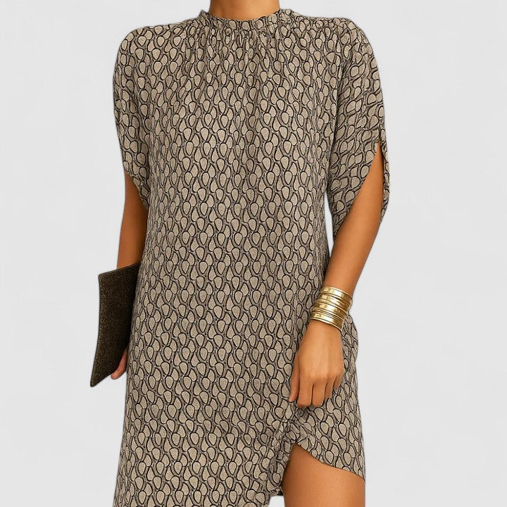 Lioren | Draped High-Neck Mini Dress
