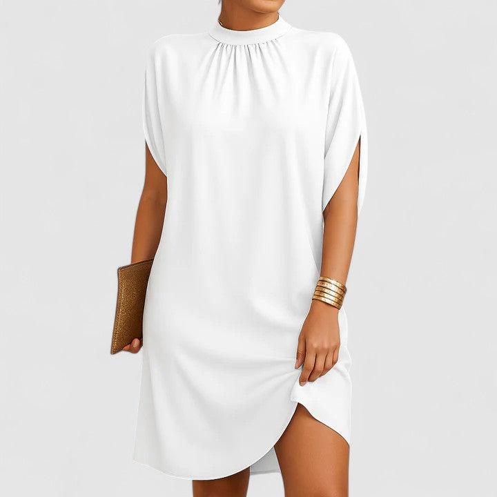 Lioren | Draped High-Neck Mini Dress