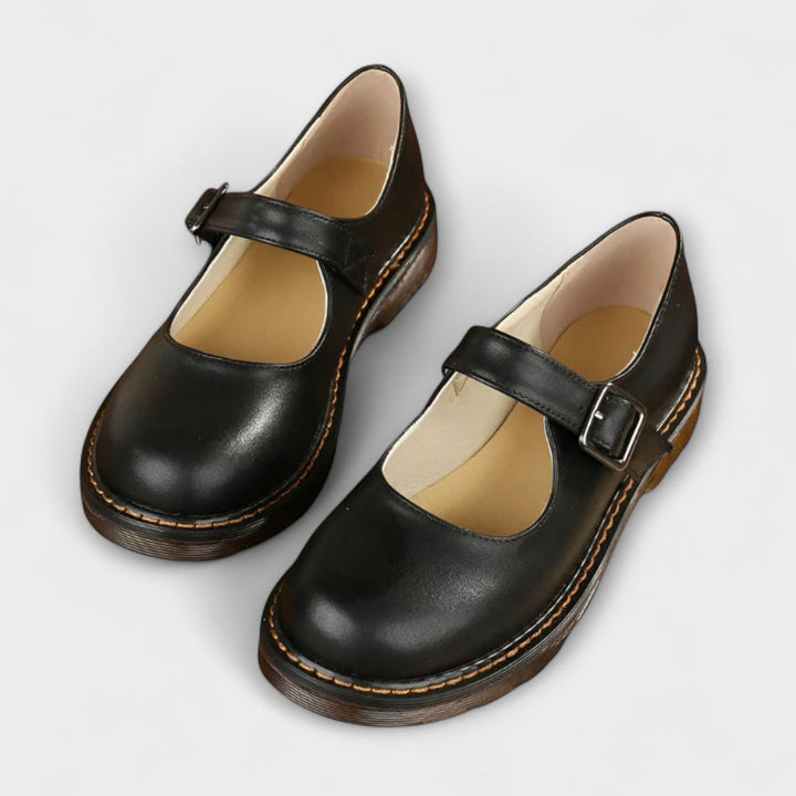 Lissette | Classic Mary Jane Flats with Buckle Strap