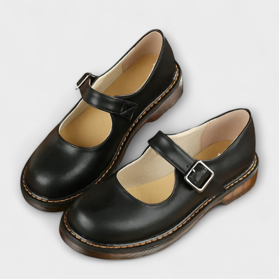 Lissette | Classic Mary Jane Flats with Buckle Strap