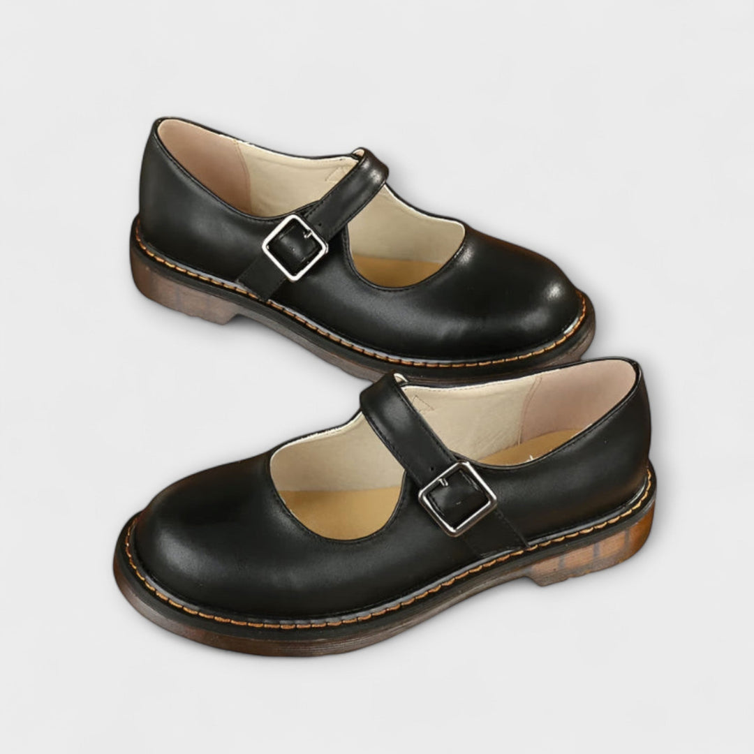 Lissette | Classic Mary Jane Flats with Buckle Strap