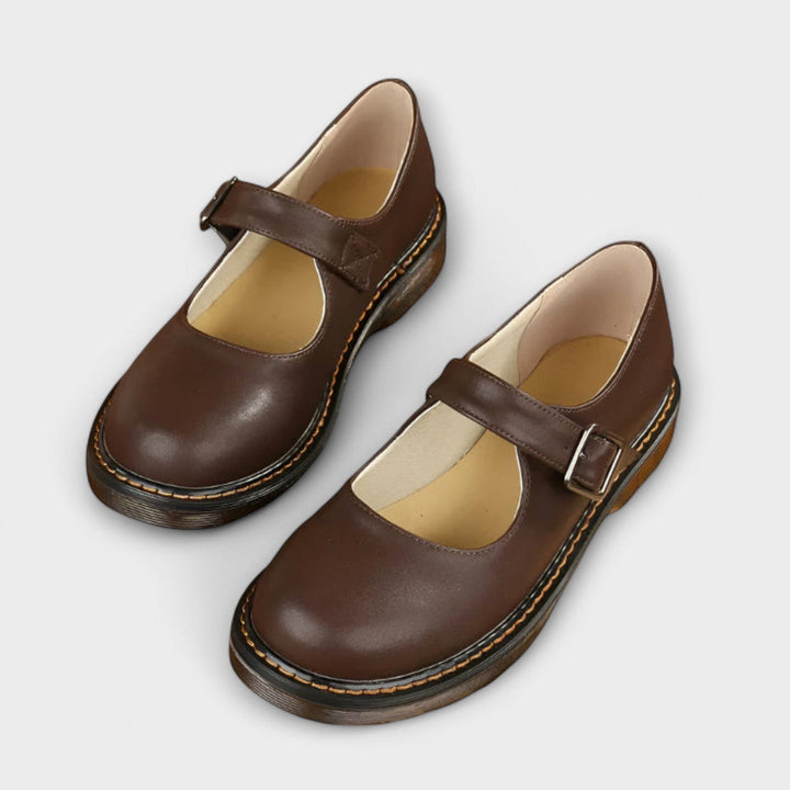 Lissette | Classic Mary Jane Flats with Buckle Strap