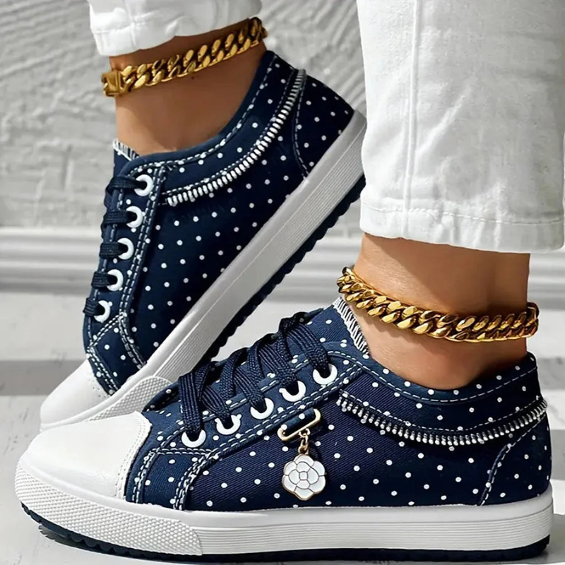 Lydia | Lace Up Sneakers with Sheer Panel Detail