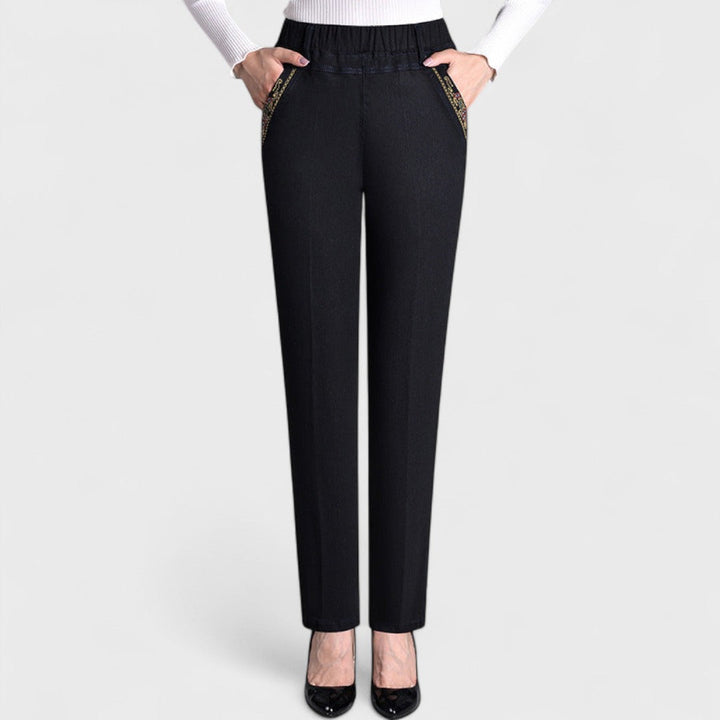 Lydia | Straight Leg Pull On Jeans with Elastic Waist