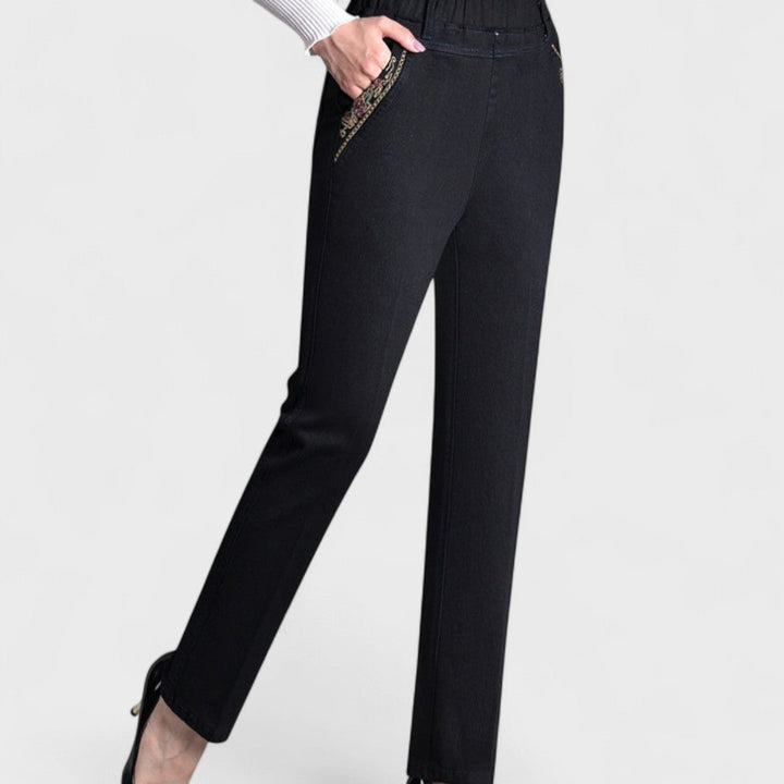 Lydia | Straight Leg Pull On Jeans with Elastic Waist