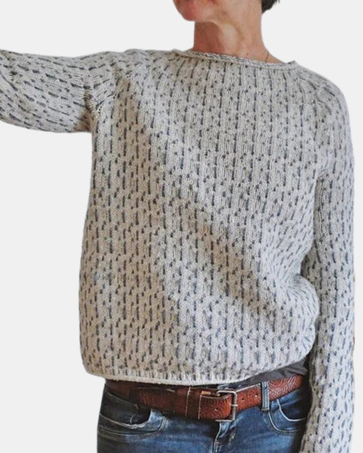 Lyrissae | Textured Knit Sweater with Boat Neck