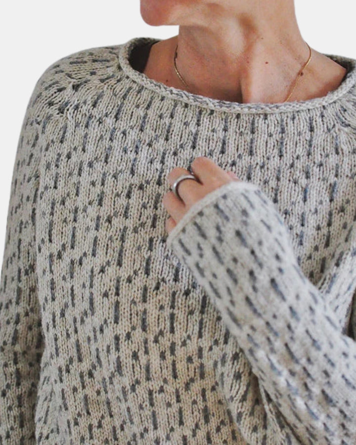Lyrissae | Textured Knit Sweater with Boat Neck