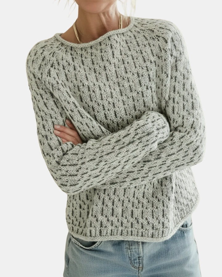 Lyrissae | Textured Knit Sweater with Boat Neck