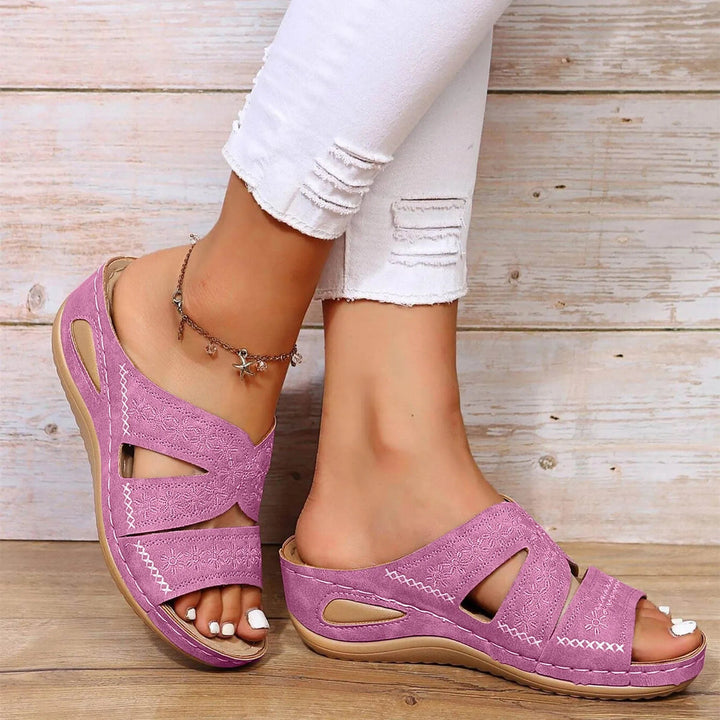 Mable | Classic Slide Sandals with Cutout Straps