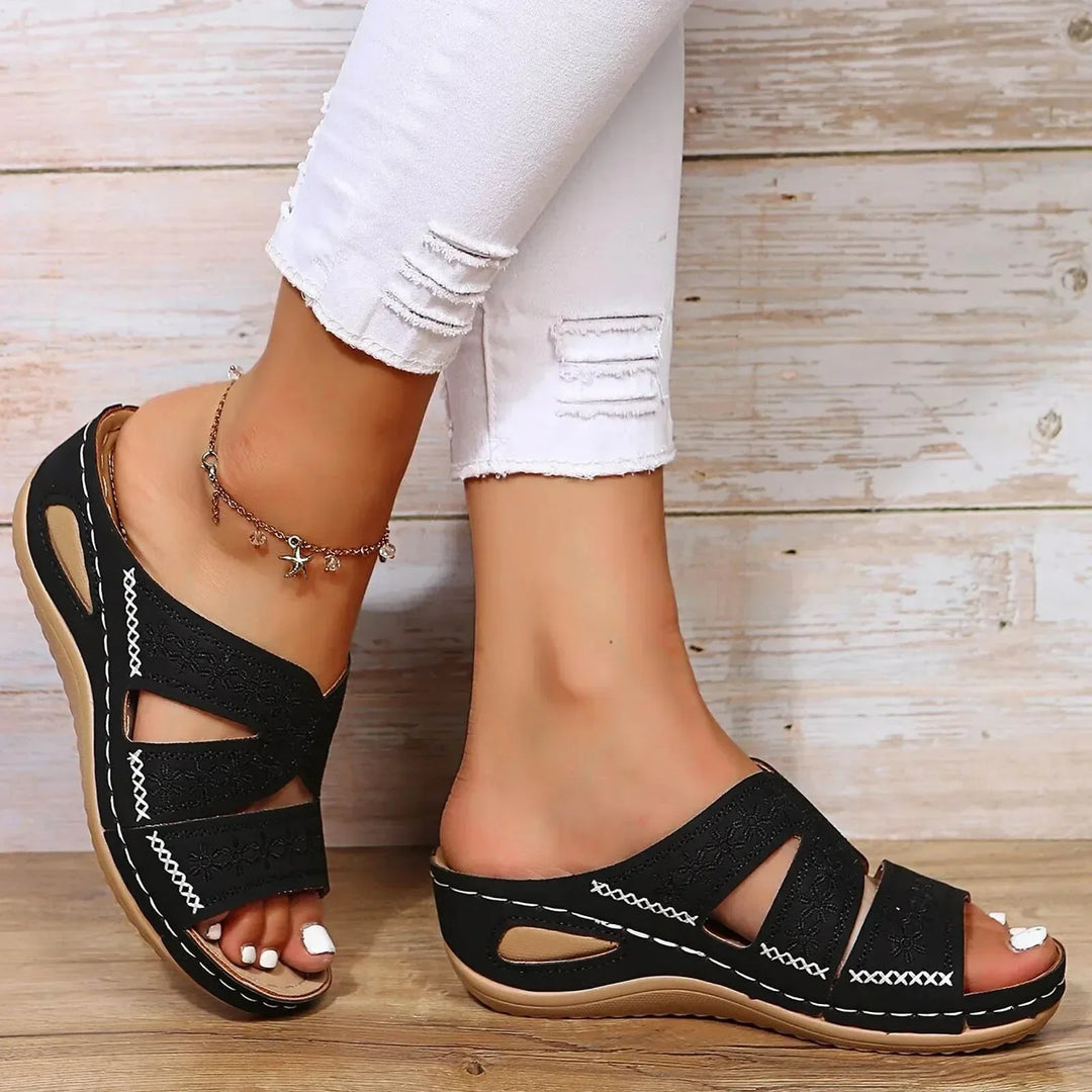 Mable | Classic Slide Sandals with Cutout Straps