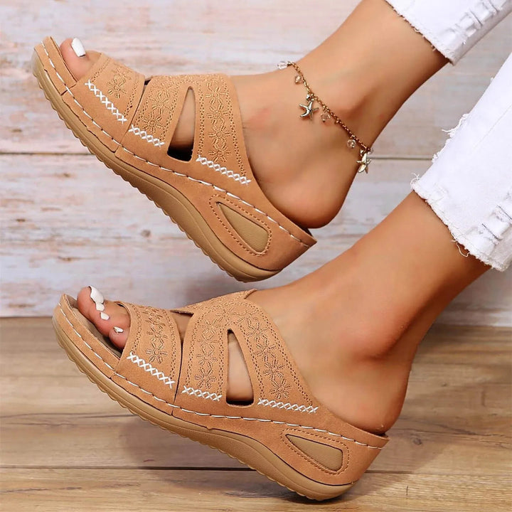 Mable | Classic Slide Sandals with Cutout Straps