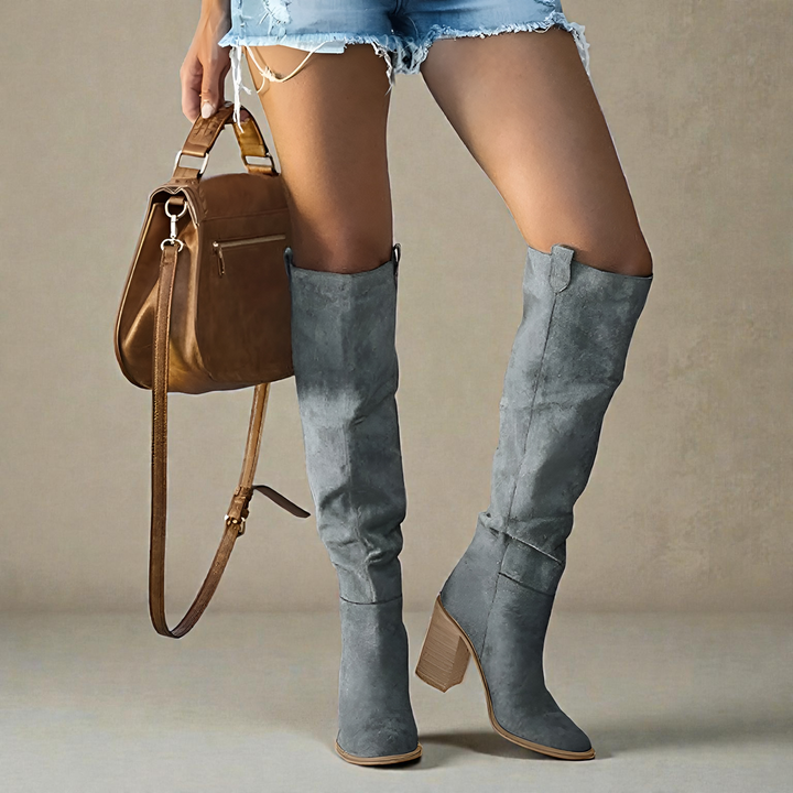 Madeline | Classic Knee High Boots With Pull Tabs