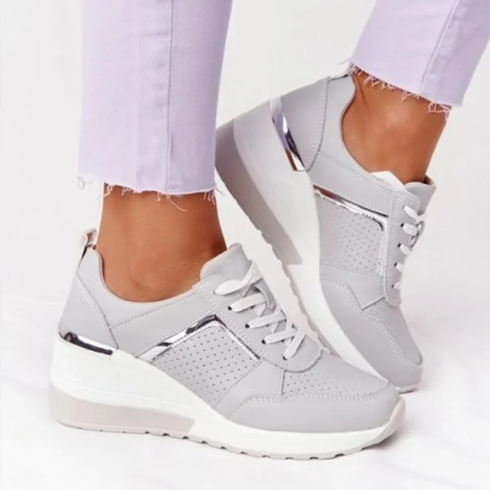 Madeline | Platform Sneakers with Perforated Panel Detail