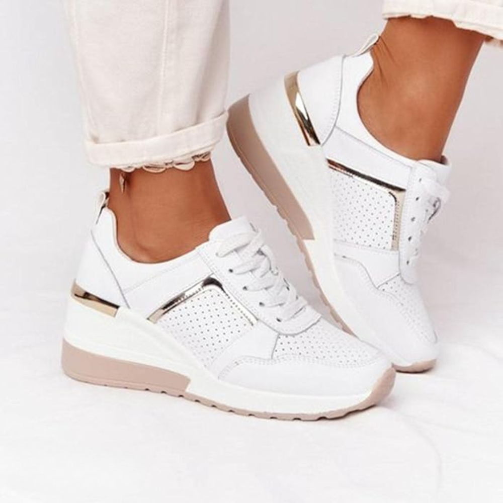 Madeline | Platform Sneakers with Perforated Panel Detail