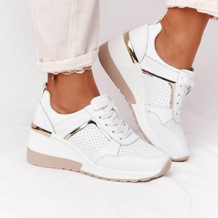 Madeline | Platform Sneakers with Perforated Panel Detail