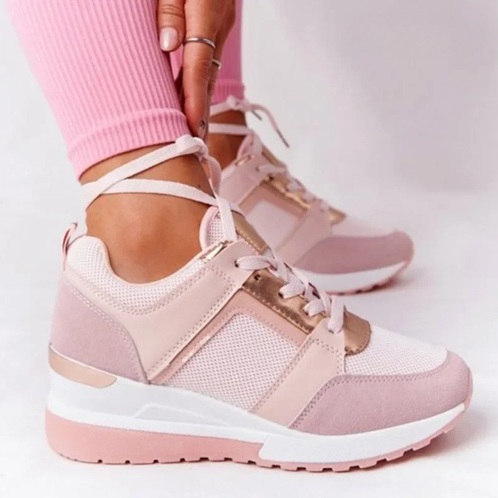 Madeline | Platform Sneakers with Perforated Panel Detail