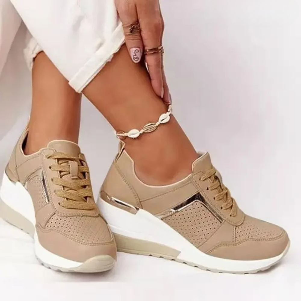 Madeline | Platform Sneakers with Perforated Panel Detail