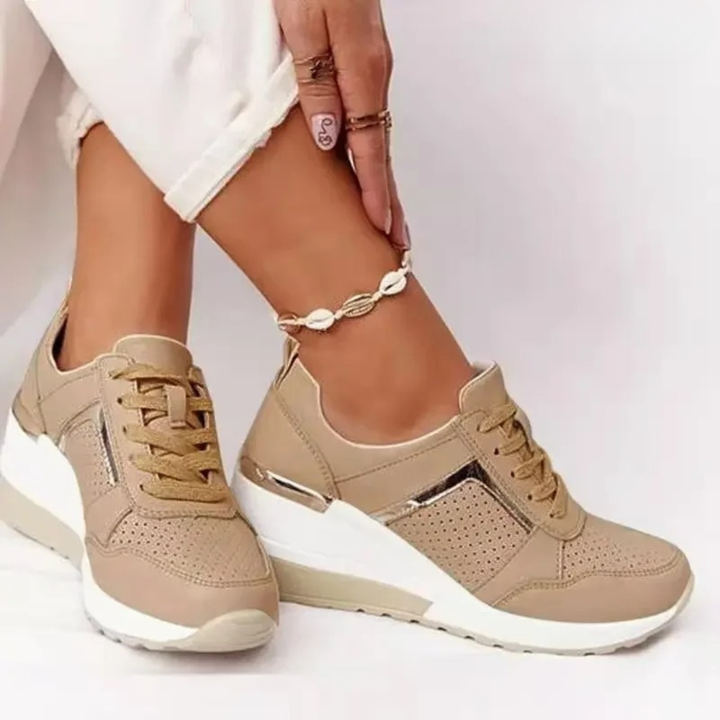 Madeline | Platform Sneakers with Perforated Panel Detail
