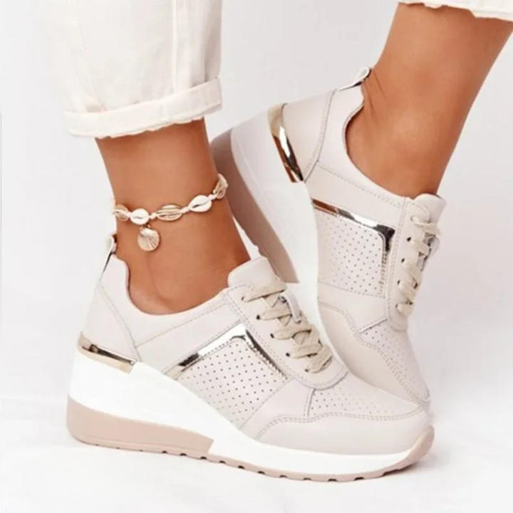 Madeline | Platform Sneakers with Perforated Panel Detail