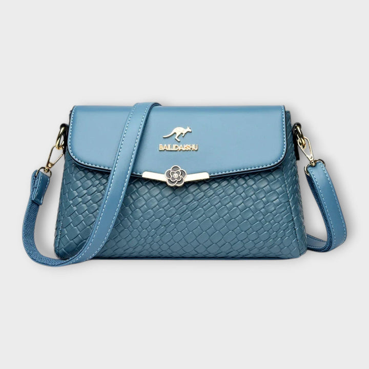 Malika | Woven Crossbody Bag with Flap Closure