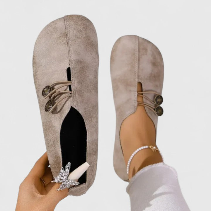 Mara | Button Detail Slip On Loafers