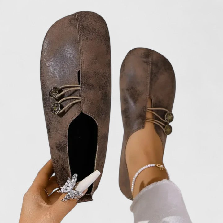 Mara | Button Detail Slip On Loafers