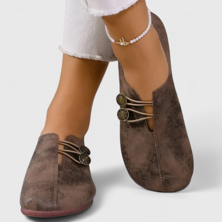Mara | Button Detail Slip On Loafers