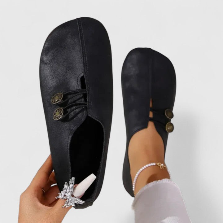 Mara | Button Detail Slip On Loafers