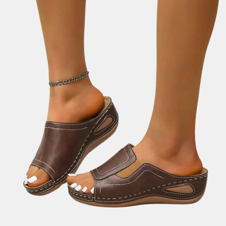 Marcene | Slide Sandals with Cutout Panels