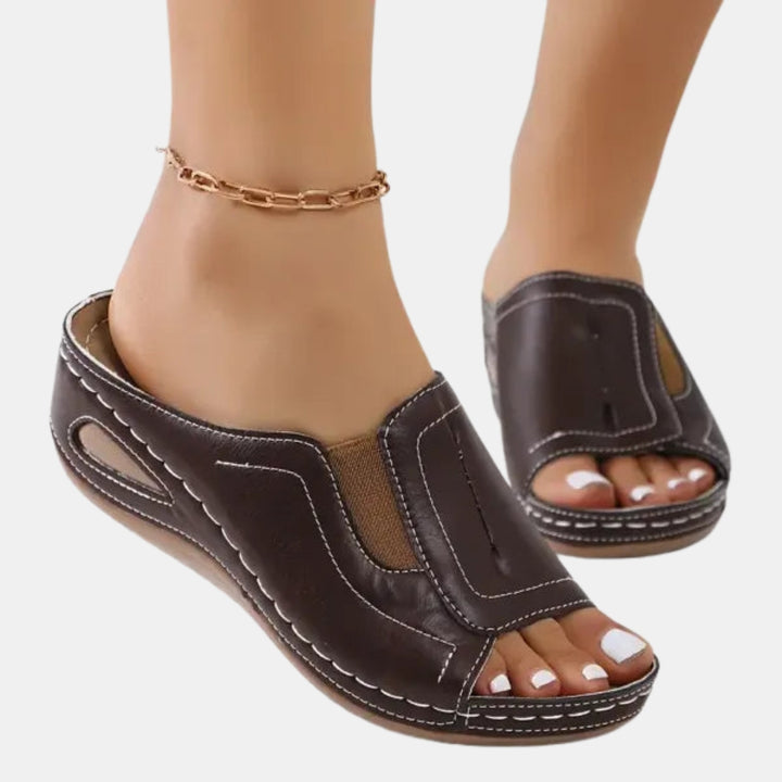 Marcene | Slide Sandals with Cutout Panels