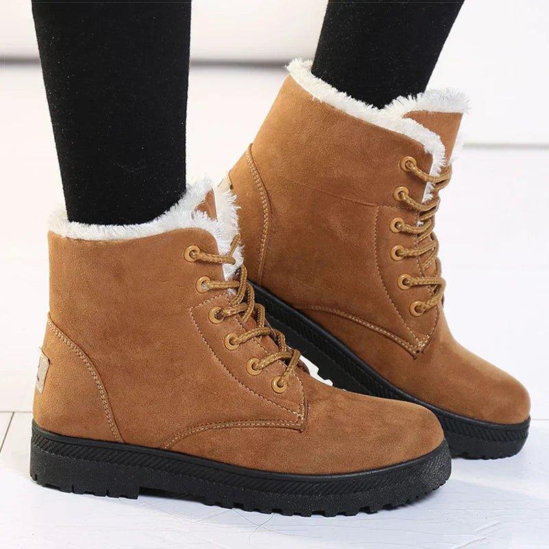 Maribel | Lace-Up Ankle Boots with Plush Trim