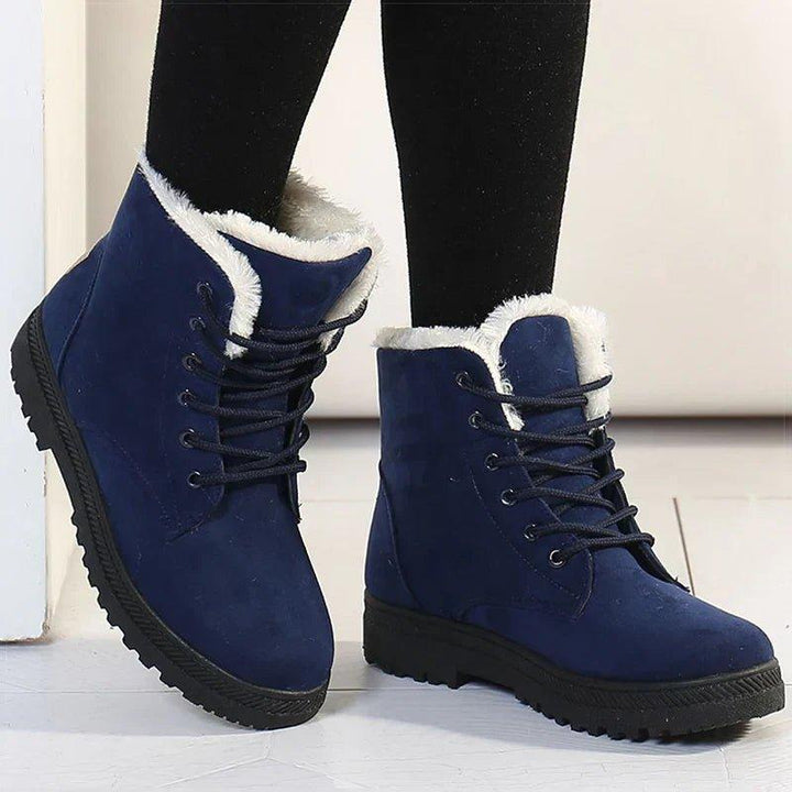 Maribel | Lace-Up Ankle Boots with Plush Trim