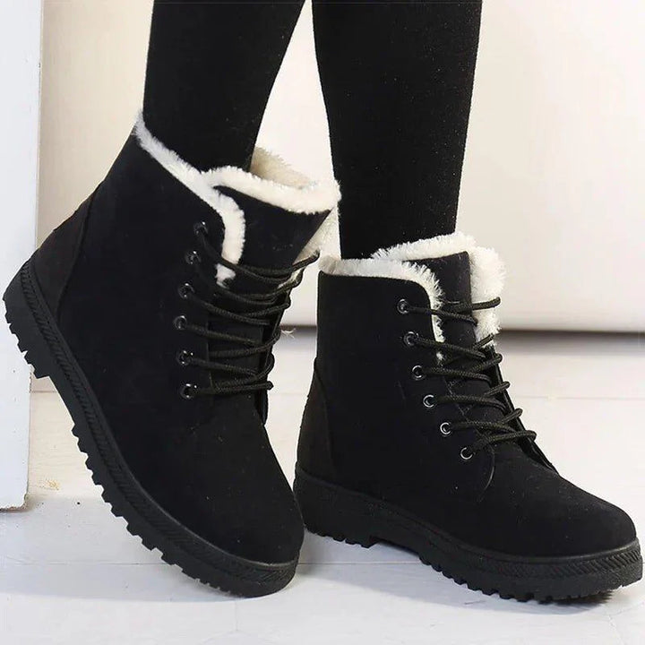 Maribel | Lace-Up Ankle Boots with Plush Trim