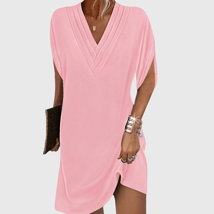 Marina | Chic V Neck Shift Mini Dress
