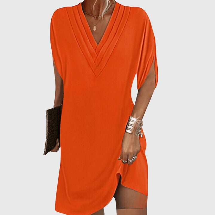 Marina | Chic V Neck Shift Mini Dress