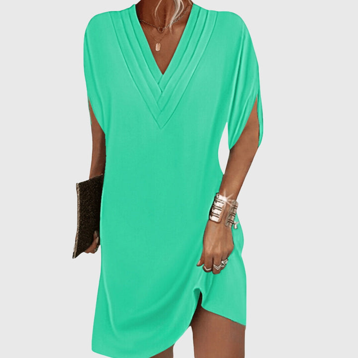 Marina | Chic V Neck Shift Mini Dress