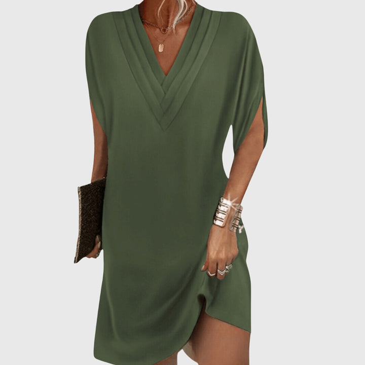Marina | Chic V Neck Shift Mini Dress